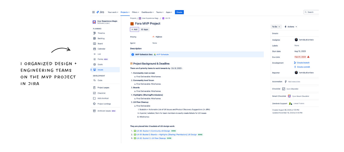 JIRA MVP roadmap